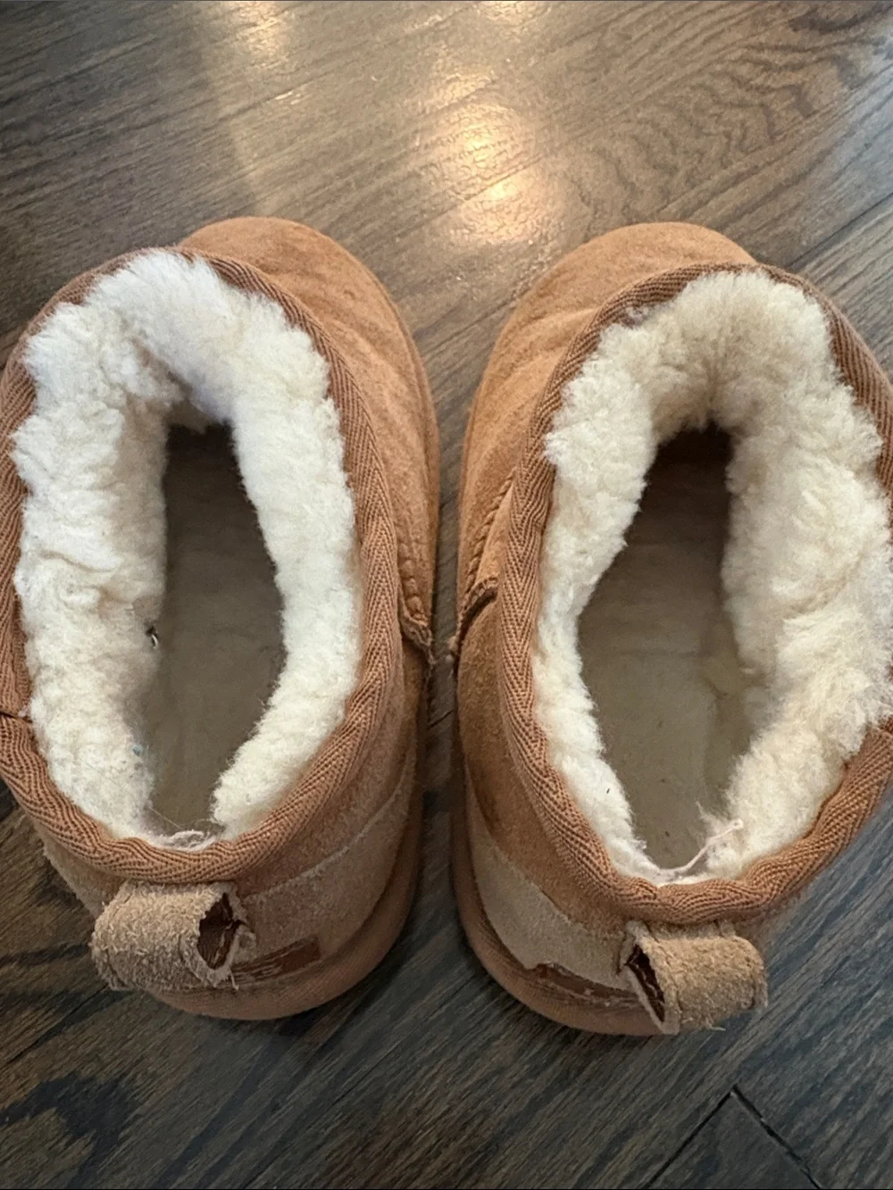 UGG Kids Chestnut Faux-Suede Ultra Short Mini Boots